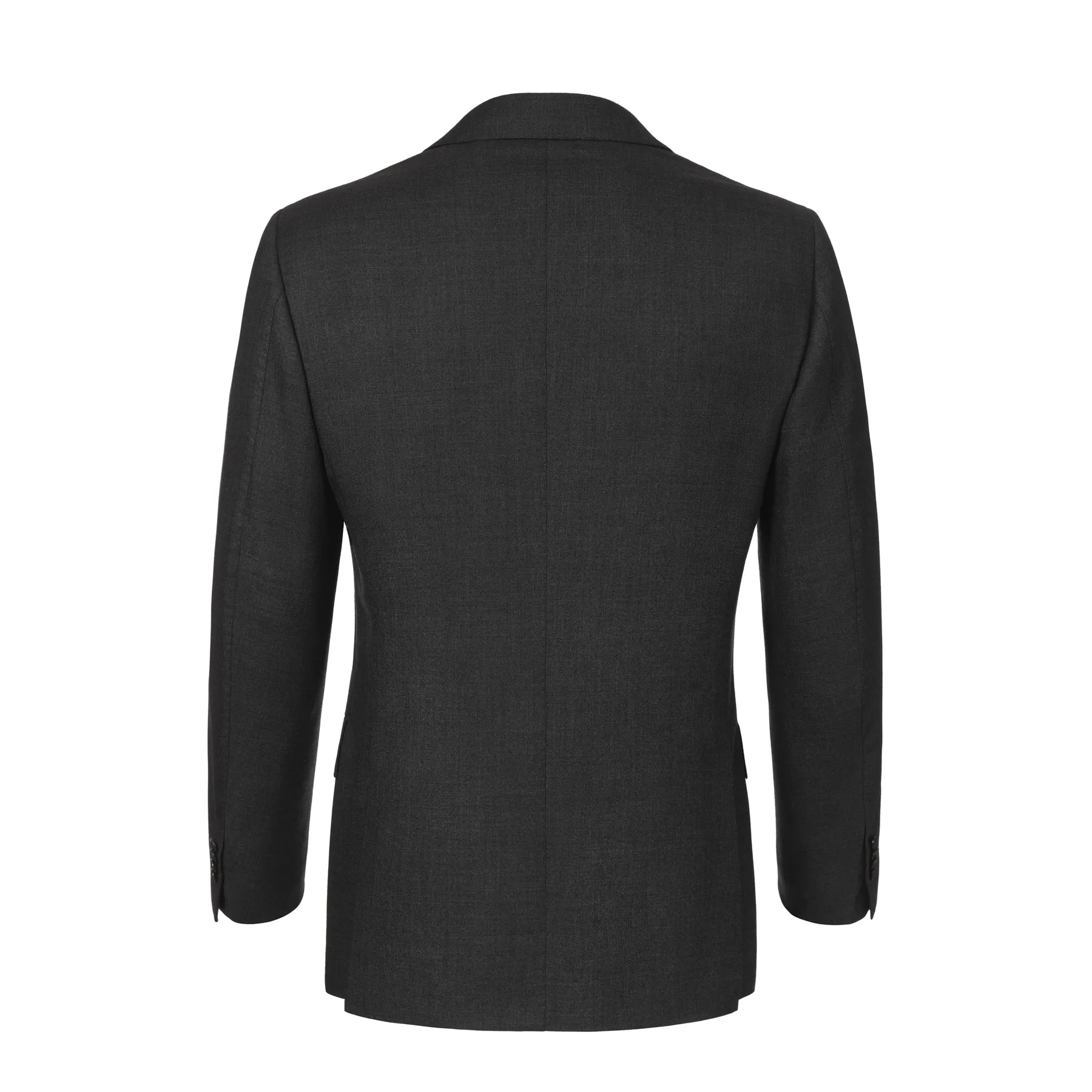 Single-Breasted Classic Wool Suit in Dark Grey