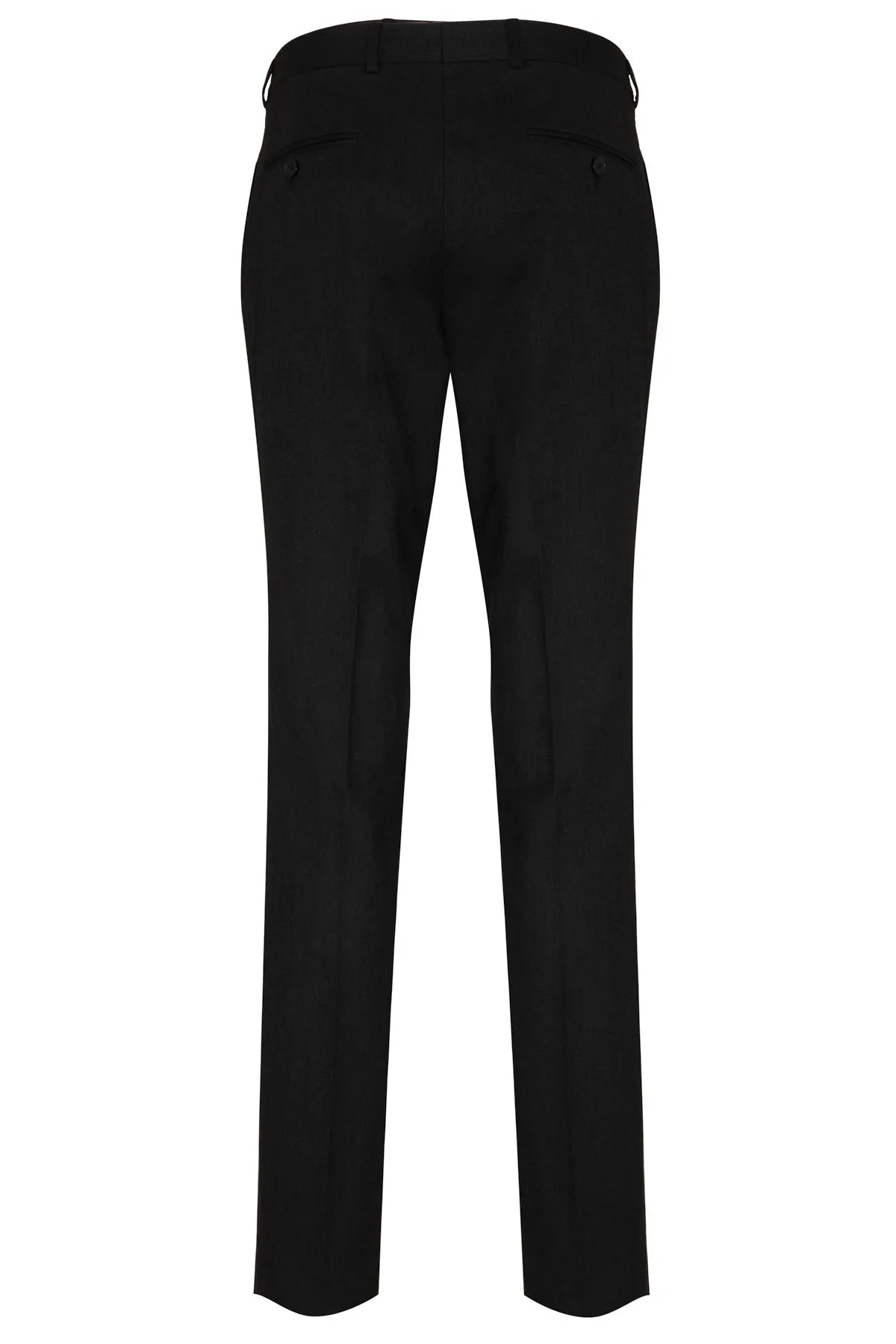 Slim Fit Low Waist Unpleated Charcoal Casual Pants, Charcoal