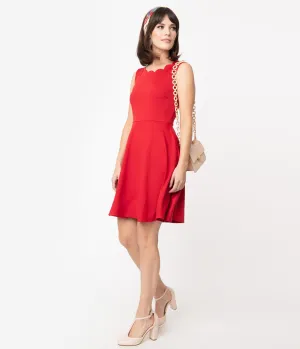 Smak Parlour Red Sleeveless Charmed Fit & Flare Dress