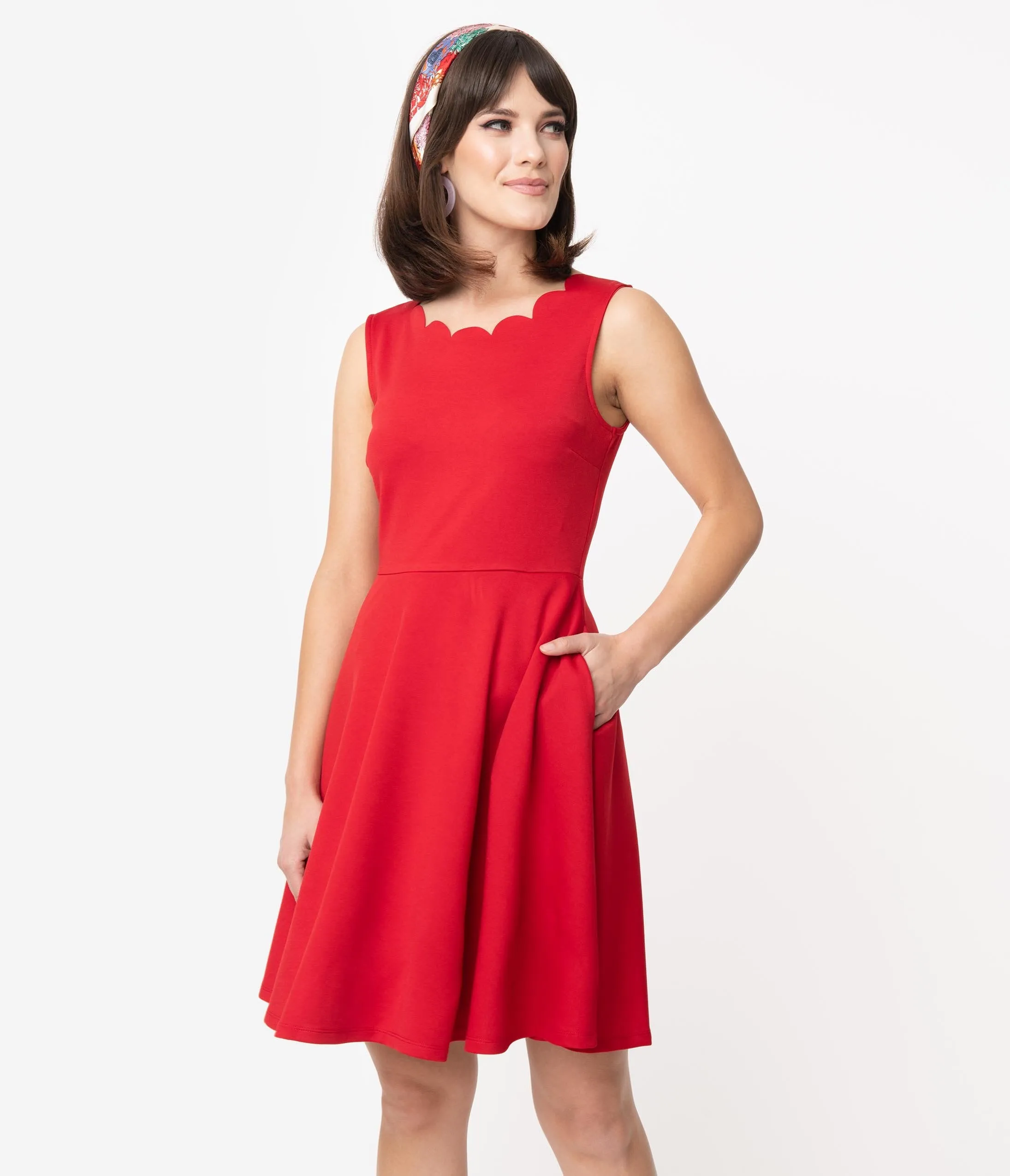 Smak Parlour Red Sleeveless Charmed Fit & Flare Dress