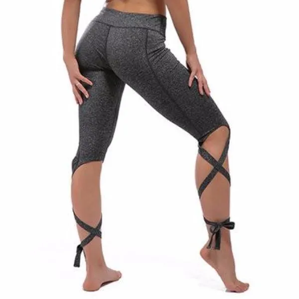 Stylish Sporting Crisscross Tied Elastic Legging