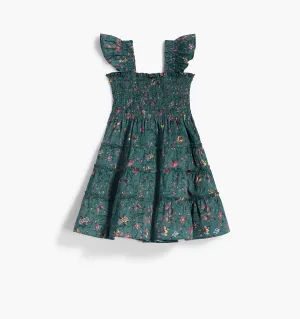 The Baby Ellie Nap Dress - Bottle Green Fleur Chintz