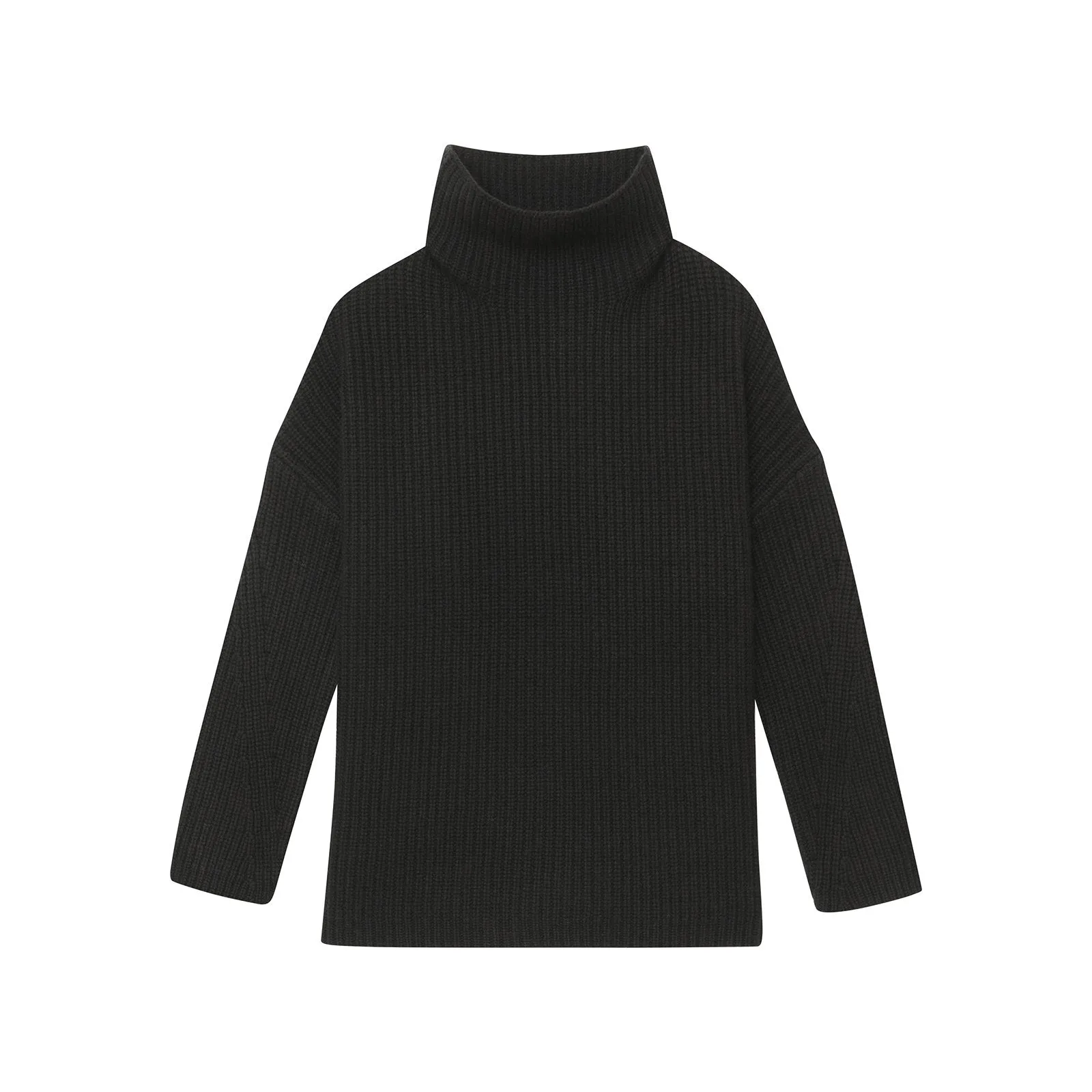 Wool Cashmere Oversized Ribbed Turtleneck